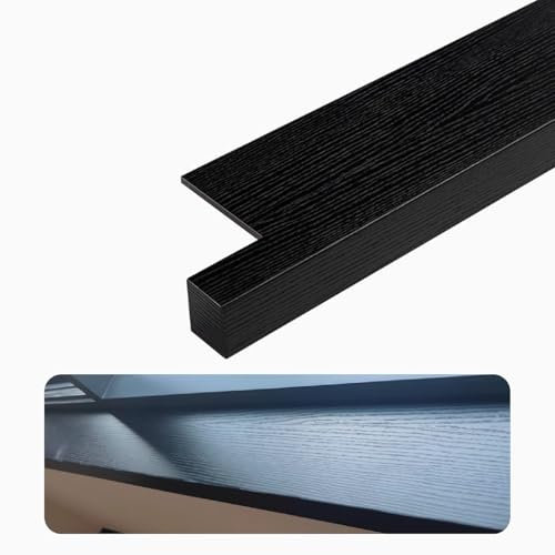 UrbanUp Appui de Fenêtre Garnitures en Bois Rebord de Fenêtre, Antirouille Rebord de Fenêtre pour Cuisine/Bureau, Décoration de Balcon Rebord de Fenêtre(Black,160x10cm/63x3.9in)