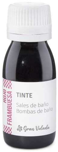 Gran Velada - Flüssigfarbstoff Himbeerrot für Badesalze und Badbomben 250 ml | Intensive rote Farbe für DIY Kosmetik, Hautschonendes Färbemittel für Badezusätze, Farbstoff für Wellness
