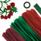 APKOL 300 Stück Pfeifenputzer zum Basteln,(Zwei Rot,Blattgrün) Pfeifenreiniger zum Basteln, 30cm Chenilledraht, Bastel, 30 Stück Grün Basteldraht, Klebeband für Kreative DIY-Projekte
