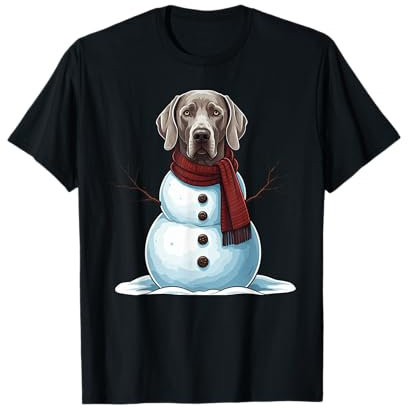 Lustiger Weimaraner Schneemann Schal Weihnachten Damen Herren Kinder T-Shirt