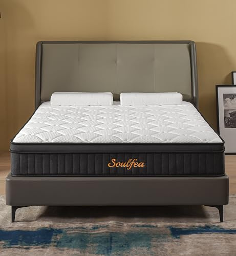 Soulfea 3ft Single Mattress,9 Inch Innerspring Hybrid Mattresses,7 Zone Pocket Spring & Memory Foam Mattress, Orthopedic Support for Back Pain,Medium Firm Breathable Bed Mattres(90x190x22cm)