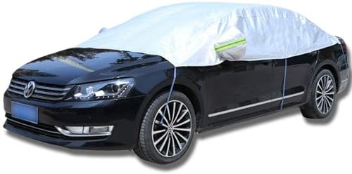 Auto Halbgarage 360 X 180 X 80cm, Frontscheibenabdeckung Auto Abdeckung Windschutzscheibe Winter Outdoor Atmungsaktiv Autoabdeckung Mit Haken Und Riemen Passend Für Autos, SUVs