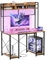 JUMMICO Gaming Tisch Schreibtisch 120 x 60 x 162 cm mit USB-Anschluss und Steckdose, Schreibtisch Computertisch mit Regal und Monitorständer LED-Beleuchtung, PC Tisch fürs Homeoffice (Braun)