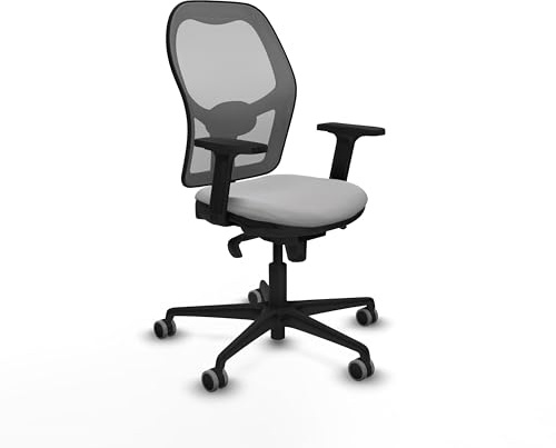 Piqueras y Crespo Bürostuhl, höhenverstellbar, ergonomisch, mit fester Rückenlehne, 1D-Lendenwirbelstütze, 2D-Arme, Synchronmechanik in 5 Positionen, für 8 Stunden Nutzung und maximales Gewicht von