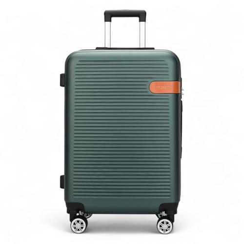 Infinity Leather Koffer Trolley Handgepäck Handgepäck Hartschale ABS Reisetasche Leichtgewicht mit Langlebigen 4 Spinner-Rädern (Blue, L(75cm 90L))