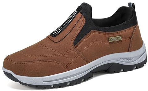 Zapatos para Caminar para Hombre, Zapatillas de Senderismo al Aire Libre, Zapatos de Senderismo sin Cordones para Hombre, Zapatos Ortopédicos, Zapatos Ligeros para el Trabajo