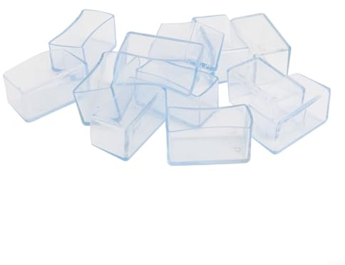 Lot de 12 housses de pieds de chaise, de table, antidérapants, en silicone, pour pieds de chaise, de terrasse, protections rectangulaires pour pieds de chaise (30 x 60 mm)