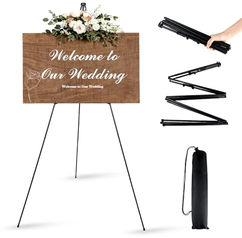 Künstler Staffelei Stand - 160cm Verstellbare Dreibein Staffelei, faltbar und teleskopisch, geeignet für Hochzeit, Poster und Leinwandmalerei, Schwarz