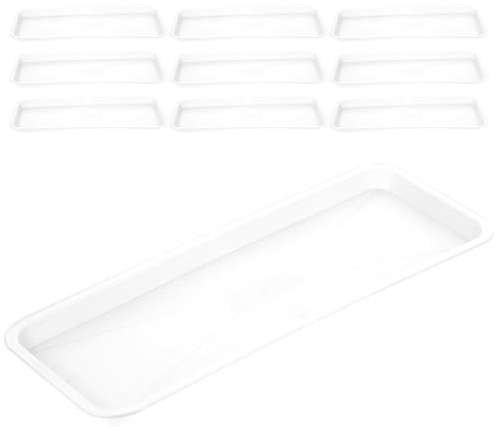 HYTROVE Vassoio Rettangolare in Plastica Trasparente 10 Pezzi Sottovaso per Piante da Davanzale Raccogli Gocce per Vasi da Fiori e Bonsai