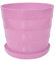 sourcingmap Pot de Fleur Pot de Plante avec Plateau ière Décor Intérieur Bureau Rond Plastique Rose Hauteur 17cm