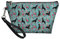 Coloranimal Cute Animal Doberman Flower Printed Womens PU Leather Trapezoid Cosmetic Bag