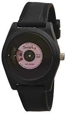 SMARTY VINYL Unisex-Armbanduhr aus Silikon schwarz und rosa SW045C01