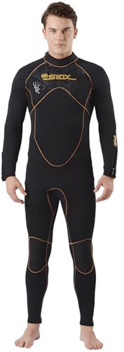 PAWHITS Herren Neoprenanzug 5 mm Lange Ärmel Thermo-Neopren Langarm Overall Neopren Surf Snorkeling Schwimmen Tauchen XXL Schwarz