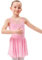tanzmuster Kinder Ballettrock Eva zum Reinschlüpfen aus Baumwolle und Chiffon in rosa, Größe:92/98