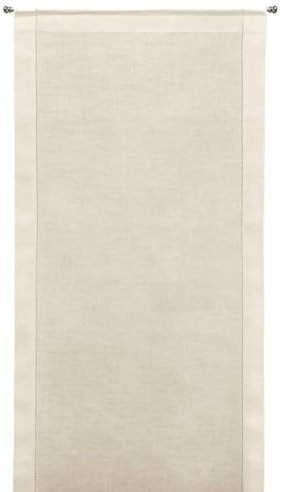 Cuore di lino - Tenda a Vetro in Puro Lino 100% Made in Italy Ajour Bianco Panna (60x160cm)