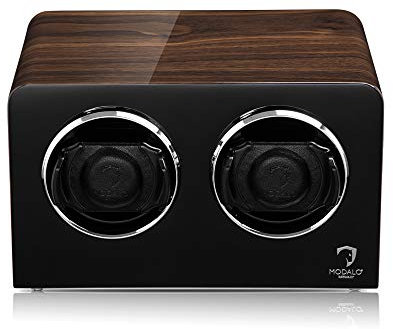 MODALO Uhrenbeweger (Watch Winder) Inspiration MV4 für 2 Uhren Walnuss-Holz Design…