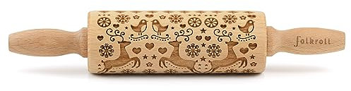 Folkroll 3D-Motiv-Teigrolle 23 cm Rentier Weihnacht