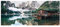 STYLER Glasbild Tyrol 50 x 125 cm I Pragser Wildsee Südtirol Lago di Braies Italien I Wandbild aus Glas I Bild Wohnzimmer Schlafzimmer Küche I Berge Bergsee Natur XXL groß Berghütte Berglandschaft