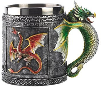 DOITOOL - Tazza da caffè in acciaio inox, per tazze 3D design (dragon)