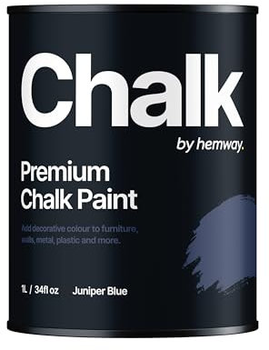 Hemway - Premium Chalk Paint - Juniper Blue 1 L | Chalky Matt Shabby Chic Finish for Interior Furniture & Walls | Quick Dry & 1 Coat