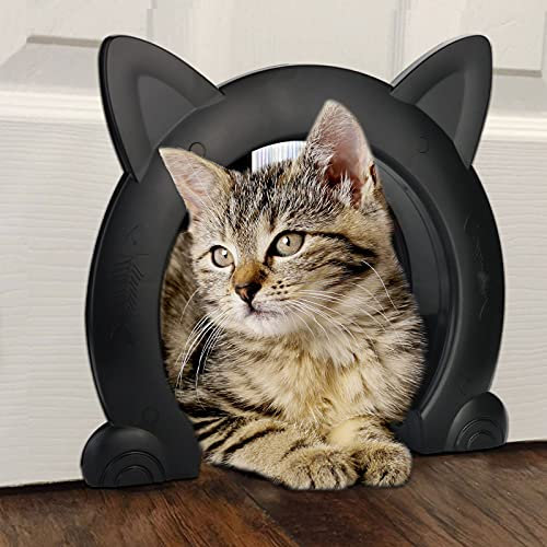 Katzentür Innentür,Katzentür Katzenklappe Für Katzen bis zu 10 kg,Katzentunnel für Zimmertüren