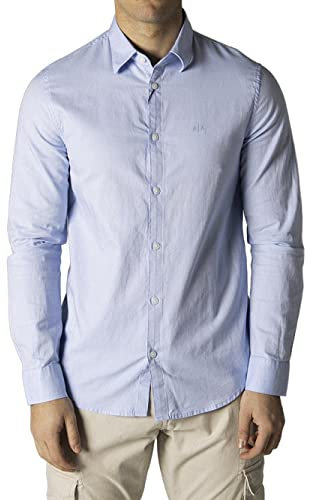 Armani Exchange Essential, Cotton Camicia, Oxford Azzurro / 42b, XXL Uomo