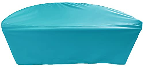Kaufpirat Premium Abdeckplane Sonneninsel Halbrund Ø B 150 x T 72,5 x H 95 cm Gartenmöbel Gartentisch Hülle Abdeckung Haube Schutzhülle Abdeckhaube 6.000 mm Wasserbeständigkeit Türkis