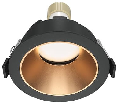 MAYTONI SHARE Einbaustrahler – Downlight GU10 – Flacher Deckenspot aus Aluminium – LED fähig, schwenkbar – Einbauleuchte für die Decke in Küche, Flur, Wohnzimmer - Schwarz, Gold