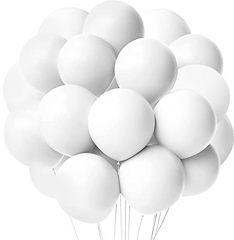 Songjum 100 Pezzi Palloncini in Lattice Bianco Palloncini Bianchi 12 Pollici / 30 cm Palloncini Bianco Opaco per Feste Compleanno Fidanzamento Matrimonio Anniversario Baby Shower Decorazioni