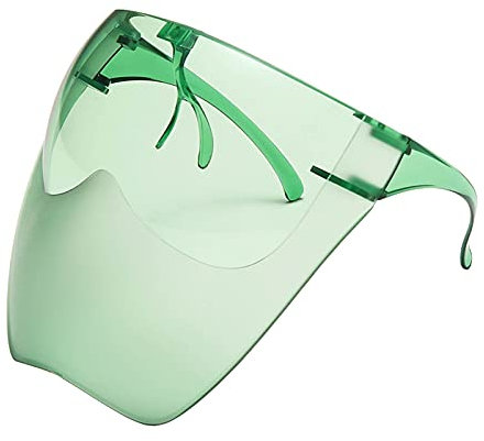 Gesichtsvisier for Damen Herren Transparent Schutzvisier - Colorful Kunststoff Gesichtsschutzschild Visier Gesichtsschutz Spritzschutz Mund Nase Auge Anti Saliva (Green)
