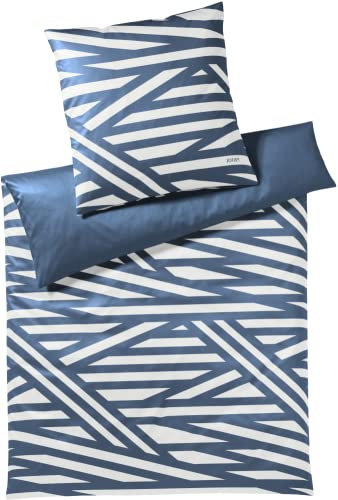 Joop! Mako-Satin-Bettwäsche-Garnitur 4102 Cross Farbe Aqua Größe 135x200cm+80x80