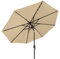 GardenKraft 14099 2.7m Outdoor Garden Parasol with 32 Solar LED Lights/Tilt & Crank Mechanism/Steel, Aluminium & Polyester Material/UV 30 Protection/Beige Colour