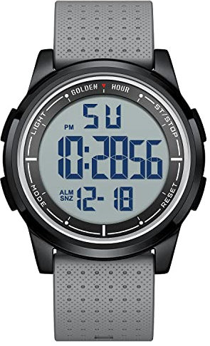GOLDEN HOUR Ultra-Sottile Minimalista Sport Impermeabile Orologi Digitali Uomo con Display Ampio Angolo Cinturino in Gomma Orologio da Polso per Uomini Donne