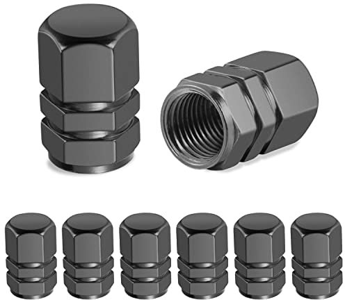 Soleebee Legierung Ventilkappen, Reifen Ventilschaftkappen Autozubehör Universal Ventil Kappen Staubschutz Luftdüsenkappe Auto Dekoration Zubehör für Auto PKW Motorrad Fahrrad (Grau, 8 Stück)