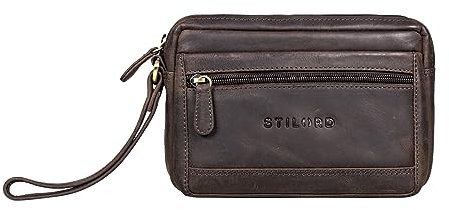 STILORD Herren-Handgelenktasche aus Echtleder braun - Vintage Männer-Handtasche - Retro Ledertasche - Leder-Herren-Organizer 'Pax'