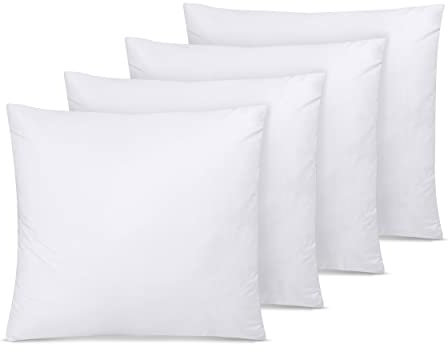 Utopia Bedding - Kissenbezug 40x40 4er Set - Kopfkissenbezug 40 x 40 aus 100% gebürsteter Mikrofaser mit Umschlagverschluss - Falten-, verblassen- und schmutzabweisende Kissenbezüge 40x40 - Weiß