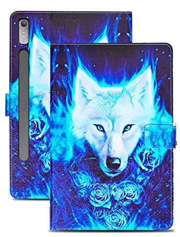 Rostsant Hülle für Lenovo P11 Pro Gen 2 11.2 Zoll(28.44 cm) PU Leder Case Magnetisch Ständer Brieftasche Tablet Schutzhülle für Lenovo Tab P11 Pro 2. Generation 2022 TB-132FU/138FC - Weißer Wolf