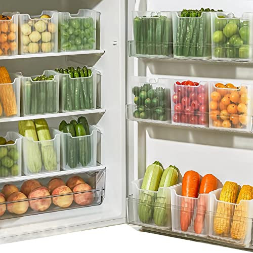 RHBHY Kühlschrank Organizer Set 6pcs Refrigerator Door Aufbewahrungsbox Kühlschrank Boxen für Kühlschrank Schrank Speisekammer Snacks Dosen Küche, BPA-freier (6)