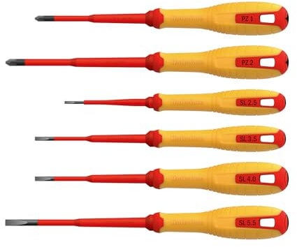 VDE Pozidriv & Slotted Screwdriver Set, 6 Piece