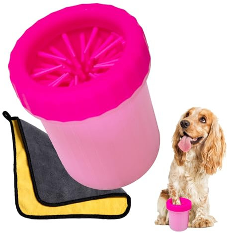 KDOTS Pulisci Zampe Cane in Silicone Morbido con Asciugamano in Microfibra - Lava Zampe per Cani di Taglia Piccola E Media