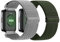 Yeahxing Stretch Nylon Armbänder Kompatibel mit Tensky Smartwatch, 2Packs Weiches Ersatzband Atmungsaktiver für Tensky ID208BT/Aeac ID208/ENOMIR 208/VeryFit Smartwatch(ArmyGreen & Grey)