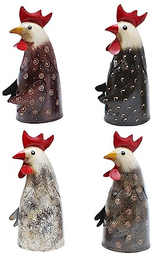 EXNER Zaunhocker Hahn aus Metall Pfostenhocker Gartendekoration Gartenfigur Huhn Preis für 1 Stück