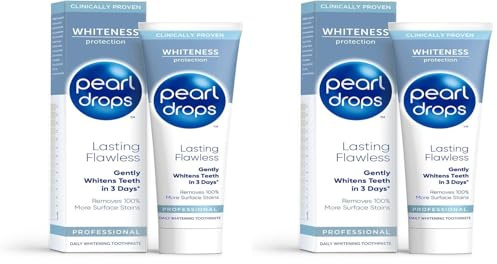 Pearl Drops - Lasting Flawless Professional Daily Toothpaste - Whiter Teeth in 3 Days - 75 ml (Pack of 2)