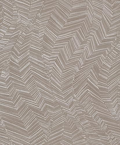 Vliestapete Blätter Wellen Muster Gold Creme Weiß Metallic A62102