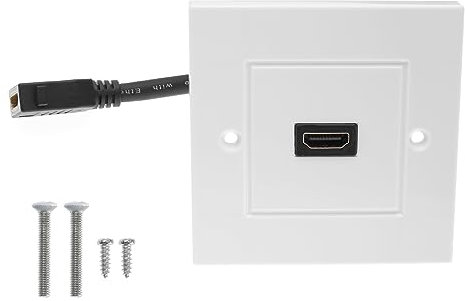 OTOTEC 1 Set Single Port HDMI Wall Plate Panel Decorative Face Cover Mount Panel Female to Female HDMI Cable Coupler for Home Office 8.6x8.6cm
