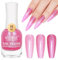 MIZHSE Glitter Rosa Nagellack, Glitter Nagellack, Schnelltrocknend Metallic Nagelack, Regenbogen Nagelack, Glitter Shining Nail Art, Holographic Silber Nail Polish, Ohne UV Lampe Nail Polish 15ml