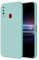 HONLEN Hülle für Samsung Galaxy A20s Schutzhülle Case, (6.5 Inches) Liquid TPU Silicone Handyhülle mit Fallschutz Silikon Cover Helles Cyan