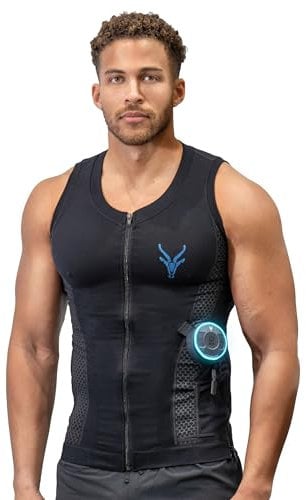 Antelope Evolution EMS Tank Top Herren Größe XL – EMS Trainingsgerät, Bauchtrainer und Rückentrainer, Fitnessgerät für Zuhause oder im Studio, Heimtrainer, unterstützt beim Abnehmen und Muskelaufbau