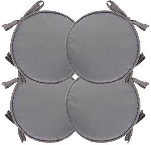 Runde Bistro Stuhl Kissen, 4 Stück runde Stuhl Sitzpolster wasserdicht Stuhlkissen mit Krawatten Runde Barhocker Kissen Anti-Rutsch Patio Stuhlkissen für Outdoor-Dekor