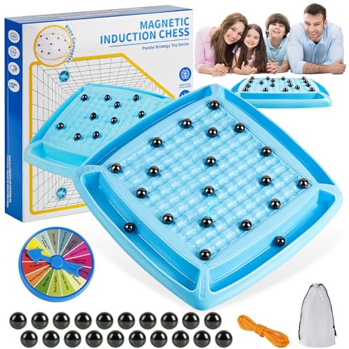 OSDUE 20 Pcs Magnetisches Schachspiel, Tisch Magnetspiel, Schach-Set, Magnetisches Stein-Brettspiel, Kampfschach Mit Magnetisch, Magnetisches Steine, Reisen Schach Magnetisch für Familien und Party